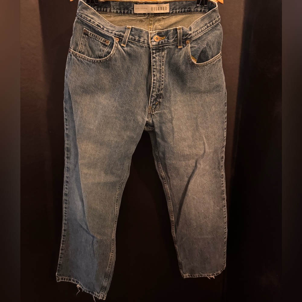 Arizona Men's Blue Denim Jeans Relaxed Fit 36x32